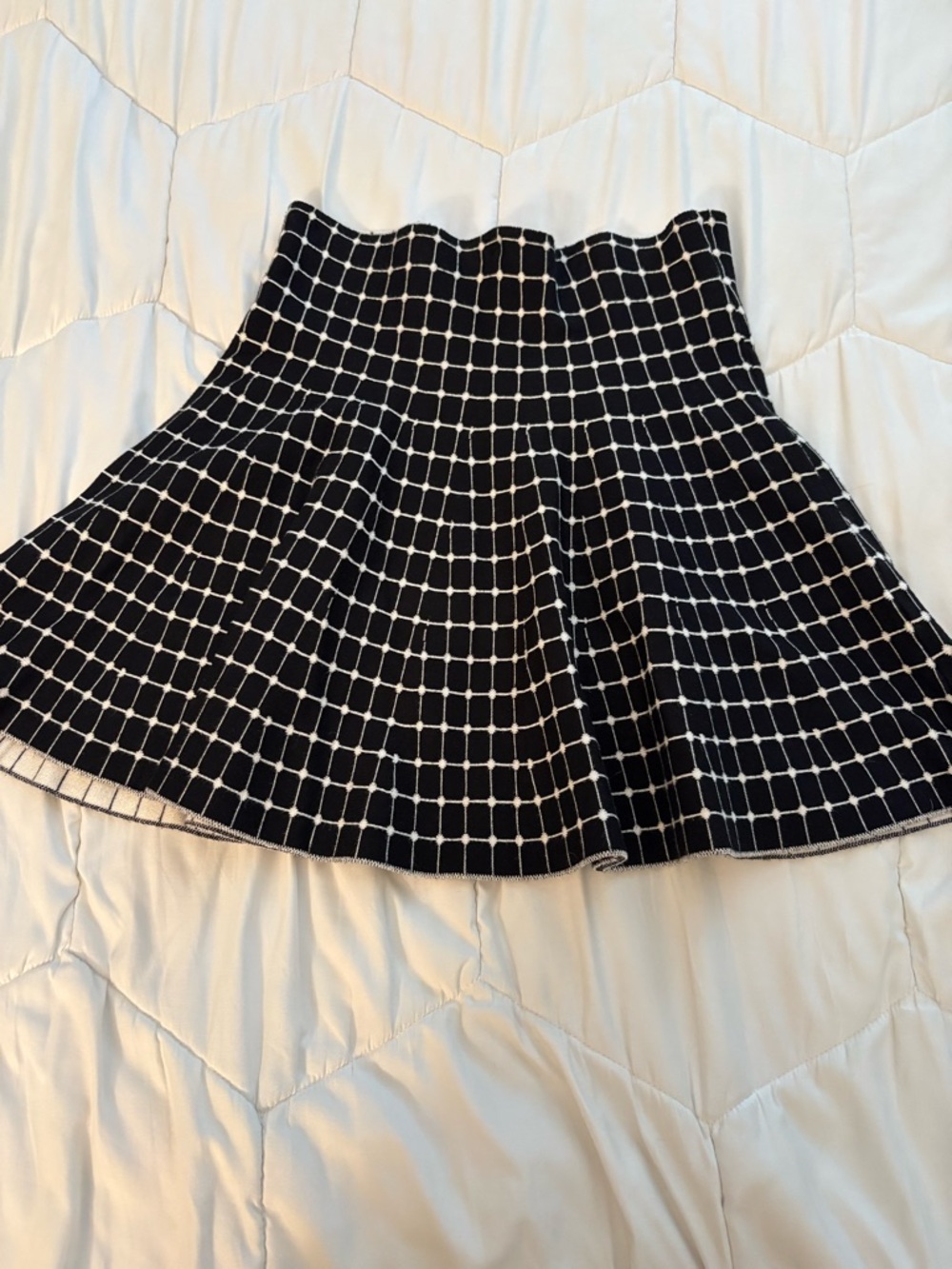 Max Edition Black and White Grid Skater Skirt